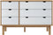 vidaXL - Ladekast - OTTA - 111x43x73,5 - cm - massief - grenenhout - bruin - en - wit