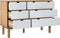vidaXL - Ladekast - OTTA - 111x43x73,5 - cm - massief - grenenhout - bruin - en - wit