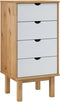 vidaXL - Ladekast - OTTA - 45x39x90 - cm - massief - grenenhout - bruin - en - wit