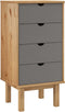 vidaXL - Ladekast - OTTA - 45x39x90 - cm - massief - grenenhout - bruin - en - grijs