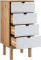vidaXL - Ladekast - OTTA - 45x39x90 - cm - massief - grenenhout - bruin - en - wit