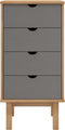 vidaXL - Ladekast - OTTA - 45x39x90 - cm - massief - grenenhout - bruin - en - grijs