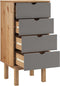 vidaXL - Ladekast - OTTA - 45x39x90 - cm - massief - grenenhout - bruin - en - grijs