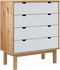 vidaXL - Ladekast - OTTA - 76,5x39,5x90 - cm - massief - grenenhout - bruin - en - wit
