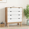 vidaXL - Ladekast - OTTA - 76,5x39,5x90 - cm - massief - grenenhout - bruin - en - wit