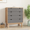 vidaXL - Ladekast - OTTA - 76,5x39,5x90 - cm - massief - grenenhout - bruin - en - grijs