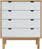 vidaXL - Ladekast - OTTA - 76,5x39,5x90 - cm - massief - grenenhout - bruin - en - wit
