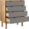 vidaXL - Ladekast - OTTA - 76,5x39,5x90 - cm - massief - grenenhout - bruin - en - grijs