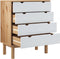 vidaXL - Ladekast - OTTA - 76,5x39,5x90 - cm - massief - grenenhout - bruin - en - wit