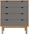vidaXL - Ladekast - OTTA - 76,5x39,5x90 - cm - massief - grenenhout - bruin - en - grijs