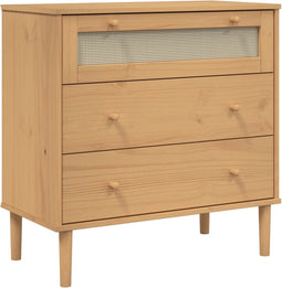 vidaXL - Ladekast - SENJA - rattan-look - 80x40x80 - cm - massief - grenenhout - bruin
