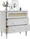 vidaXL - Ladekast - SENJA - rattan-look - 80x40x80 - cm - massief - grenenhout - wit