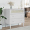 vidaXL - Ladekast - SENJA - rattan-look - 80x40x80 - cm - massief - grenenhout - wit