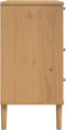 vidaXL - Ladekast - SENJA - rattan-look - 80x40x80 - cm - massief - grenenhout - bruin