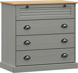 vidaXL - Ladekast - VIGO - 80x40x76 - cm - massief - grenenhout - grijs
