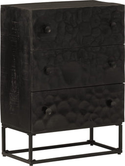 vidaXL - Ladekastje - 55x30x76 - cm - massief - mangohout - en - ijzer - zwart