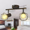 vidaXL Lamp industrieel met 2 LED's zwart