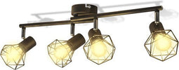 vidaXL Lamp industrieel met 4 LED's zwart
