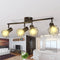 vidaXL Lamp industrieel met 4 LED's zwart