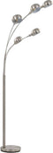 vidaXL Lamp staand 5xE14 200 cm zilverkleurig