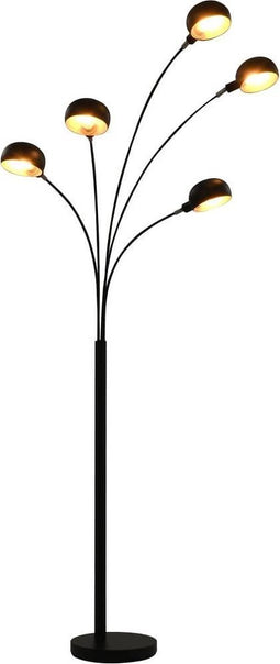 vidaXL Lamp staand 5xE14 200 cm zwart en goud
