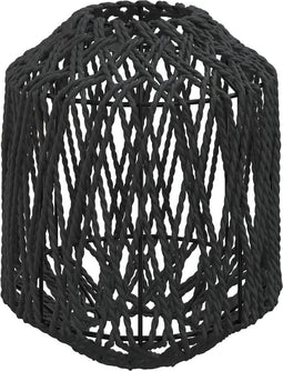vidaXL - Lampenkap - Ø23x28 - cm - ijzer - en - papier - zwart