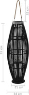 vidaXL - Lantaarnhouder - hangend - 95 - cm - bamboe - zwart