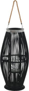 vidaXL - Lantaarnhouder - hangend - 95 - cm - bamboe - zwart