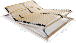 vidaXL - Lattenbodem - met - 28 - latten - 7 - zones - 100x200 - cm