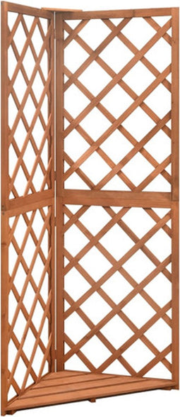 vidaXL - Latwerk - hoekmodel - 50x50x145 - cm - massief - vurenhout