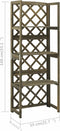 vidaXL - Latwerk - met - schappen - 55x30x140 - cm - massief - vurenhout - grijs