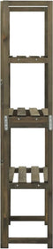 vidaXL - Latwerk - met - schappen - 55x30x140 - cm - massief - vurenhout - grijs