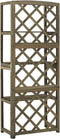 vidaXL - Latwerk - met - schappen - 55x30x140 - cm - massief - vurenhout - grijs