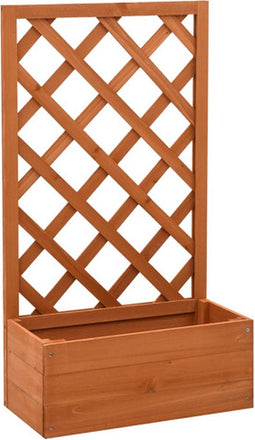 vidaXL - Latwerkplantenbak - 50x25x90 - cm - massief - vurenhout - oranje