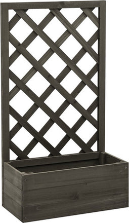 vidaXL - Latwerkplantenbak - 50x25x90 - cm - massief - vurenhout - grijs