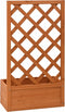 vidaXL - Latwerkplantenbak - 50x25x90 - cm - massief - vurenhout - oranje