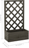 vidaXL - Latwerkplantenbak - 50x25x90 - cm - massief - vurenhout - grijs