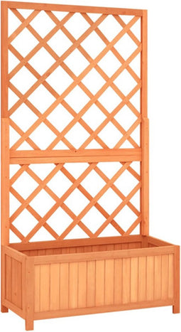 vidaXL - Latwerkplantenbak - 70x30x135 - cm - massief - vurenhout - bruin