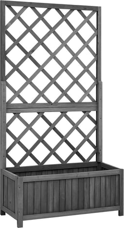 vidaXL - Latwerkplantenbak - 70x30x135 - cm - massief - vurenhout - zwart