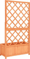vidaXL - Latwerkplantenbak - 70x30x135 - cm - massief - vurenhout - bruin