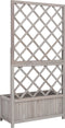 vidaXL - Latwerkplantenbak - 70x30x135 - cm - massief - vurenhout - grijs