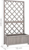 vidaXL - Latwerkplantenbak - 70x30x135 - cm - massief - vurenhout - grijs