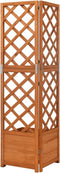vidaXL - Latwerkplantenbak - hoekmodel - 40x40x150 - cm - massief - vurenhout