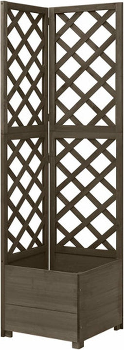 vidaXL - Latwerkplantenbak - hoekmodel - 40x40x150 - cm - vurenhout - grijs
