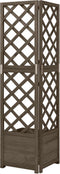 vidaXL - Latwerkplantenbak - hoekmodel - 40x40x150 - cm - vurenhout - grijs