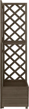 vidaXL - Latwerkplantenbak - hoekmodel - 40x40x150 - cm - vurenhout - grijs