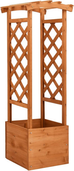 vidaXL - Latwerkplantenbak - met - boog - 49x39x130 - cm - vurenhout