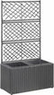 vidaXL - Latwerkplantenbak - verhoogd - met - potten - 58x30x107 - cm - rattan - zwart