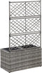 vidaXL - Latwerkplantenbak - verhoogd - met - potten - 58x30x107 - cm - rattan - bruin