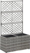 vidaXL - Latwerkplantenbak - verhoogd - met - potten - 58x30x107 - cm - rattan - zwart